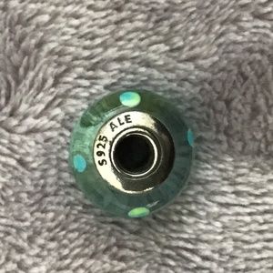 Pandora S925 ALE Blue/Teal Poka Dot Spacer Charm